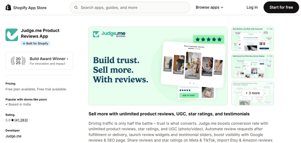 Judge.me — Best for Product Reviews
