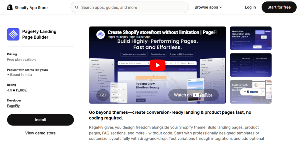 PageFly — Best for Landing Page Design