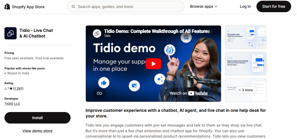 Tidio — Best for Live Chat and Customer Support