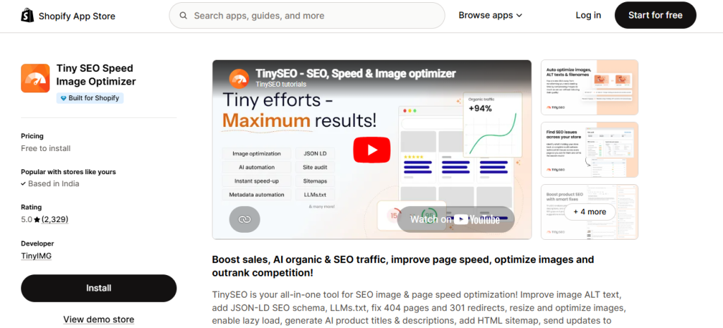 TinyIMG — Best for SEO and Page Speed
